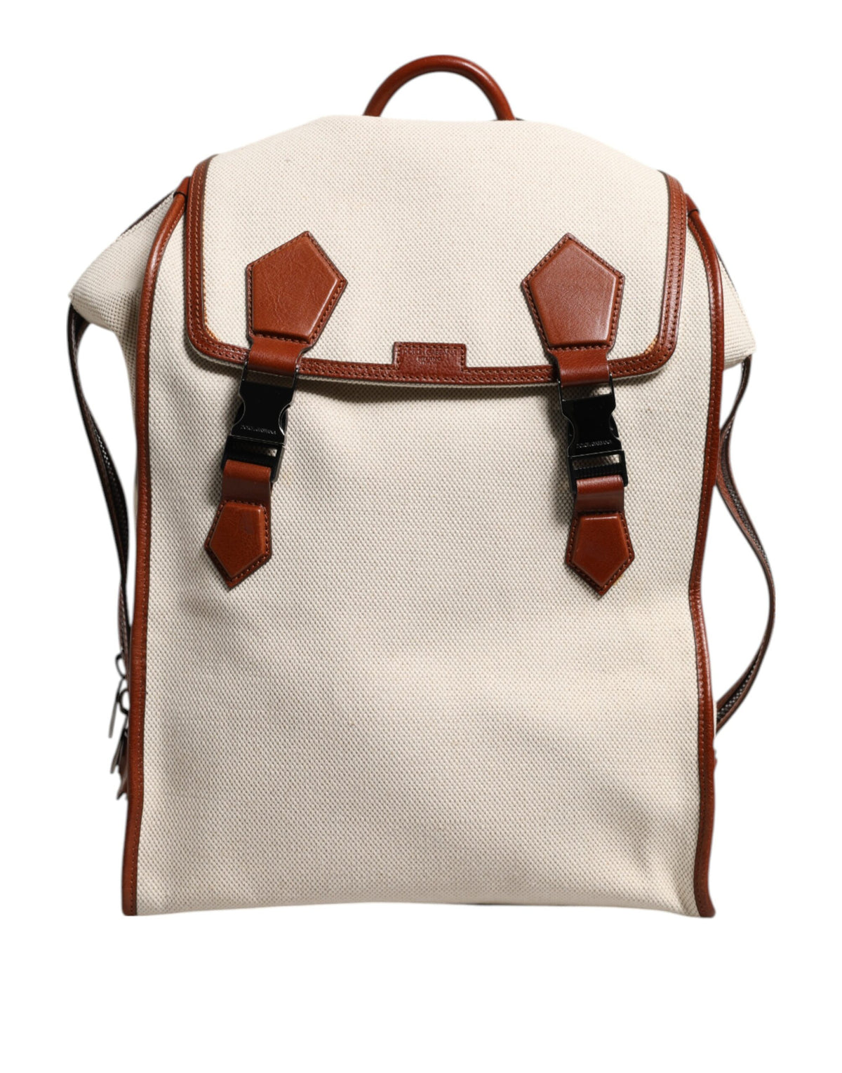 Dolce & Gabbana Beige Brown Canvas Leather EDGE Travel Men Back Pack Bag