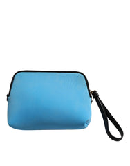 Dolce & Gabbana Blue Nylon DG Logo Print Clutch Zip Pouch Bag