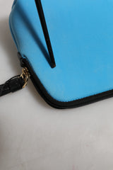 Dolce & Gabbana Blue Nylon DG Logo Print Clutch Zip Pouch Bag