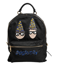 Dolce & Gabbana Black Nylon #DGFAMILY VULCANO Embellished Backpack Bag