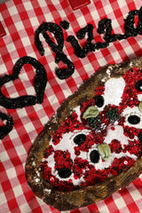 Dolce & Gabbana Red I Love Pizza Rhinestone Embellished Tote Bag
