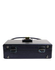 Dolce & Gabbana Blue DG BOX Lambskin Leather Crossbody Strap Bag