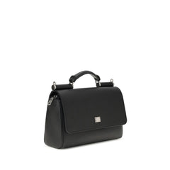 Dolce & Gabbana Black Calf Leather Bos Taurus Shoulder Bag
