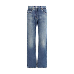 Prada Blue Cotton Straight-Leg Jeans