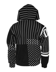 Dolce & Gabbana Black Stripes Hooded Men Sweatshirt Sweater