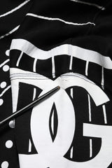 Dolce & Gabbana Black Stripes Hooded Men Sweatshirt Sweater