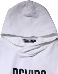 Dolce & Gabbana White DG Vib3 Hooded Men Sweatshirt Sweater
