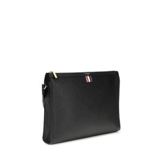 Thom Browne Black Calf Leather Bos Taurus Clutch Bag