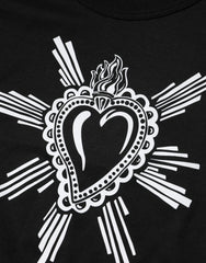 Dolce & Gabbana Black Sacred Heart Cotton Crew Neck T-shirt