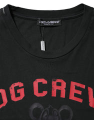 Dolce & Gabbana Black DG Crew Devotion Cotton Crew Neck T-shirt