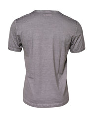 Dolce & Gabbana Gray Graphic Print Cotton Crew Neck T-shirt