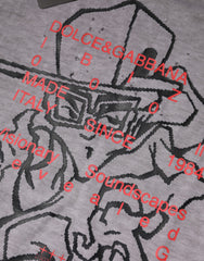 Dolce & Gabbana Gray Graphic Print Cotton Crew Neck T-shirt