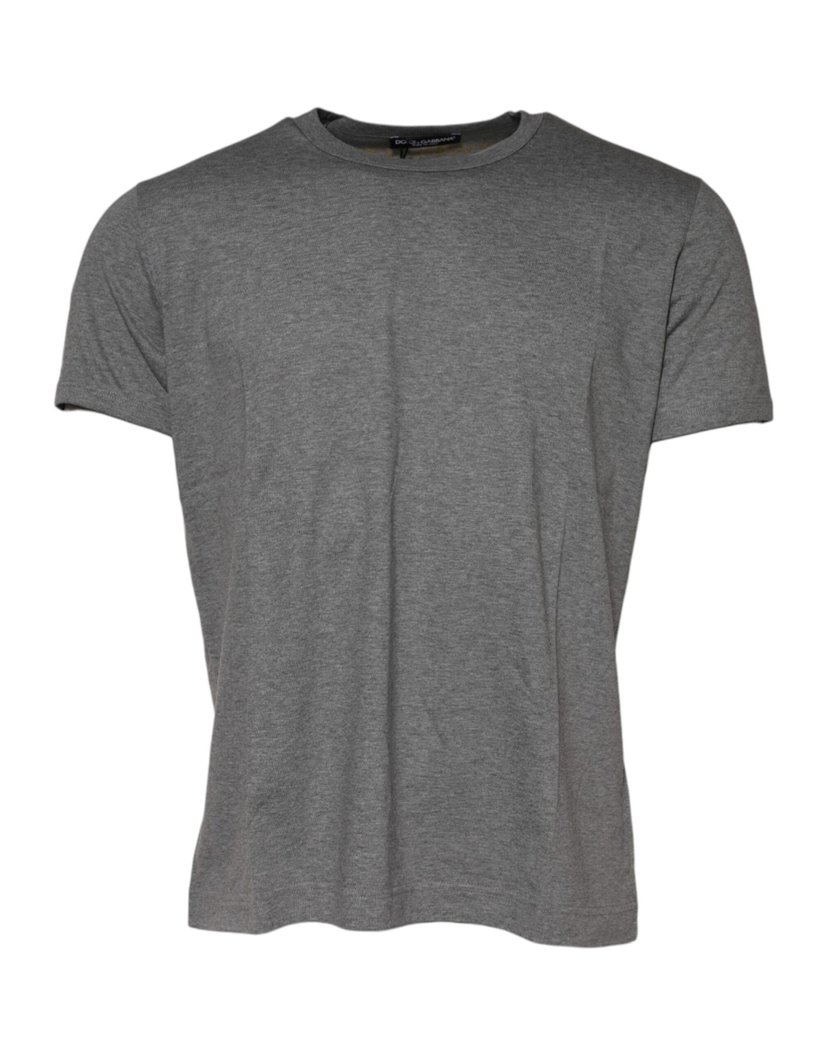 Dolce & Gabbana Gray Cotton Crew Neck Short Sleeves T-shirt