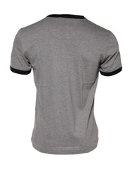 Dolce & Gabbana Gray Sacred Heart Cotton Crew Neck T-shirt