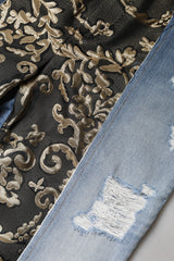 Dolce & Gabbana Multicolor Patchwork Tapered Denim Jeans