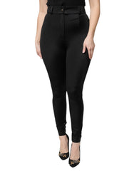 Dolce & Gabbana Black Nylon Leggings Stretch Pants