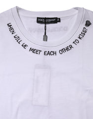 Dolce & Gabbana White Cotton Sleeveless Printed Tank T-shirt