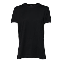Dolce & Gabbana Black Cotton DG Print Short Sleeve Top T-shirt