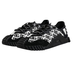 Dolce & Gabbana Black Logo Lace Up Low Top NS1 Sneakers