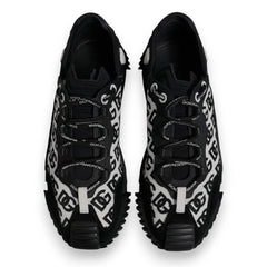 Dolce & Gabbana Black Logo Lace Up Low Top NS1 Sneakers