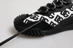 Dolce & Gabbana Black Logo Lace Up Low Top NS1 Sneakers