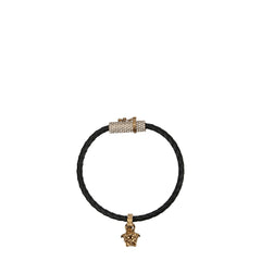 Versace Black Leather Bracelet