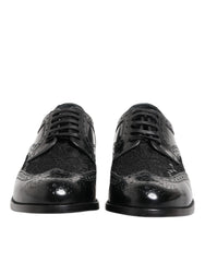 Dolce & Gabbana Black Leather Floral Lace Dress Formal Shoes