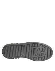 Dolce & Gabbana White Crystal Logo Portofino Sneakers Shoes