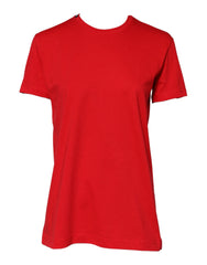 Dolce & Gabbana Red Cotton Crew Neck Short Sleeves Top T-shirt