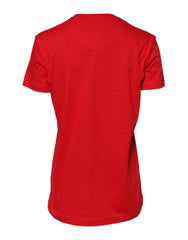 Dolce & Gabbana Red Short Sleeves Crew Neck Casual Top T-shirt