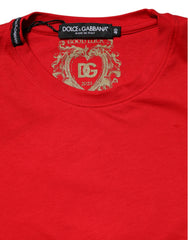 Dolce & Gabbana Red Short Sleeves Crew Neck Casual Top T-shirt
