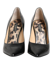 Dolce & Gabbana Black Calf Leather Stiletto Heels Pumps Shoes