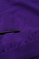 Dolce & Gabbana Purple Wool Knit V-neck Cardigan Sweater