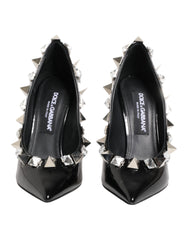 Dolce & Gabbana Black Crystals Studs Stiletto Pumps Shoes