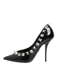 Dolce & Gabbana Black Crystals Studs Stiletto Pumps Shoes