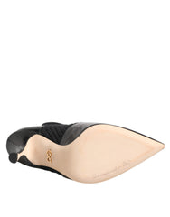 Dolce & Gabbana Black Stretch Stilettos Booties Socks Shoes