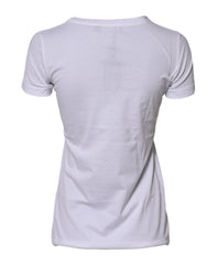 Dolce & Gabbana White Cotton Crew Neck Short Sleeves T-shirt