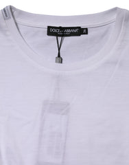 Dolce & Gabbana White Cotton Crew Neck Short Sleeves T-shirt
