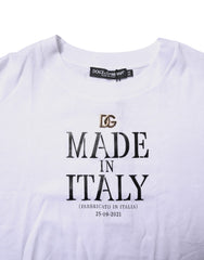 Dolce & Gabbana White Short Sleeves DG Logo Print Top T-shirt