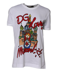 Dolce & Gabbana White DG Loves Moscow Crew Neck T-shirt
