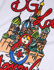 Dolce & Gabbana White DG Loves Moscow Cotton Crew Neck T-shirt