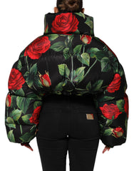 Dolce & Gabbana Multicolor Floral Puffer Coat Full Zip Jacket