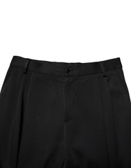 Dolce & Gabbana Black Acetate HighWaist Tapered Trouser Pants