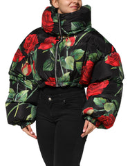 Dolce & Gabbana Multicolor Floral Puffer Coat Full Zip Jacket