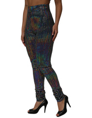Dolce & Gabbana Multicolor Sequined Leggings Trouser Pants