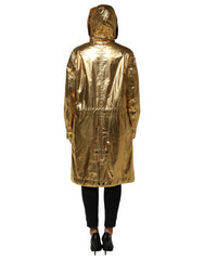 Dolce & Gabbana Gold Hooded Long Sleeves Trench Coat Jacket