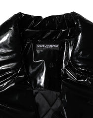 Dolce & Gabbana Black Polyester Quilted Puffer Coat Jacket
