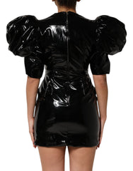Dolce & Gabbana Black Bodycon Sheath Puff Sleeve Mini Dress