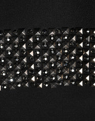 Dolce & Gabbana Black Crystal Embellished Collared Mini Dress