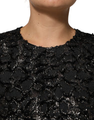Dolce & Gabbana Black Sequin Bouclé Tweed Sheath Dress